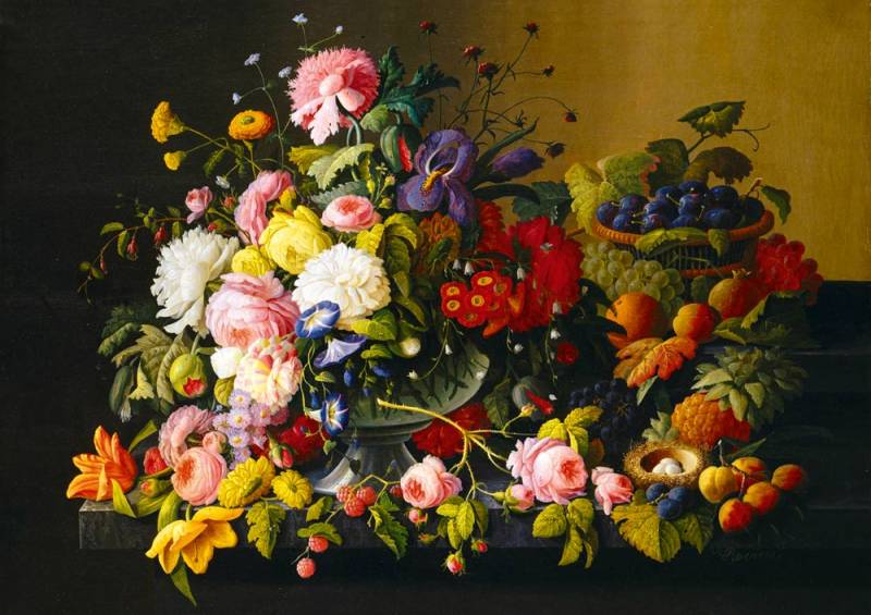 Bluebird Puzzle Severin Roesen - Still Life, Flowers and Fruit, 1855 1000 Teile Puzzle Art-by-Bluebird-F-60289 von Bluebird Puzzle
