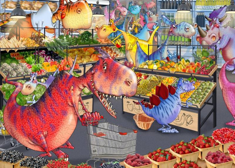 Bluebird Puzzle Shopping des Dinosaures 1500 Teile Puzzle Bluebird-Puzzle-F-90471 von Bluebird Puzzle