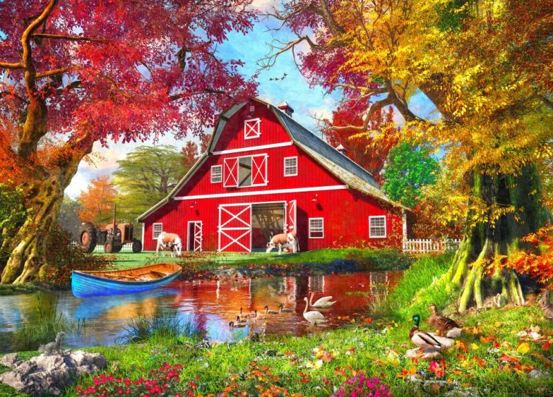 Bluebird Puzzle Sunny Autumn At The Barn 1500 Teile Puzzle Bluebird-Puzzle-F-90688 von Bluebird Puzzle