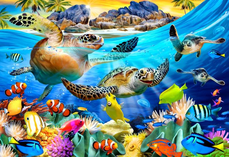 Bluebird Puzzle Turtle Beach 300 Teile Puzzle Bluebird-Puzzle-F-90087 von Bluebird Puzzle