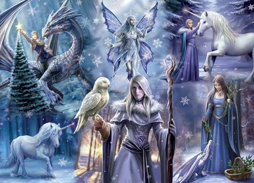 Puzzle 1000 Teile - Anne Stokes - Winter Fantasy von Bluebird Puzzle