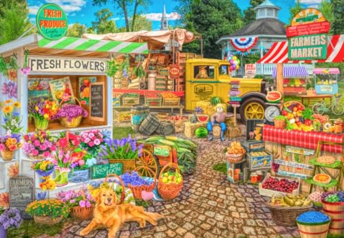 Puzzle 1000 Teile - Farmers Market Spring Summer Season von Bluebird Puzzle