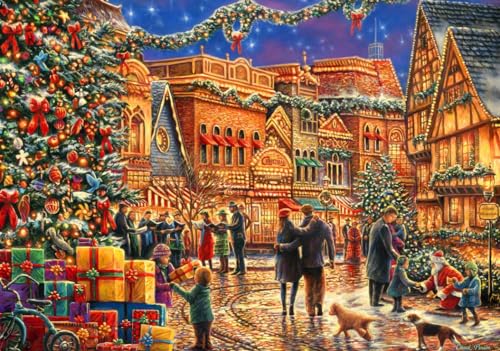 Puzzle 2000 Teile - Christmas at The Town Square von Bluebird Puzzle
