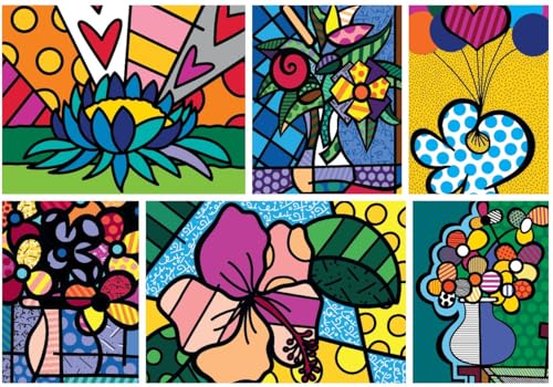 Puzzle 2000 Teile - Romero Britto - Collage: Flowers von Bluebird
