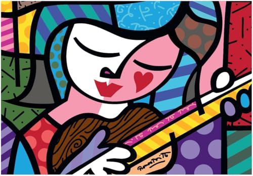 Bluebird Puzzle - Mädchen mit Gitarre, 1000 Teile Pop-Art Puzzle von Romero Britto - Für Erwachsene von Bluebird