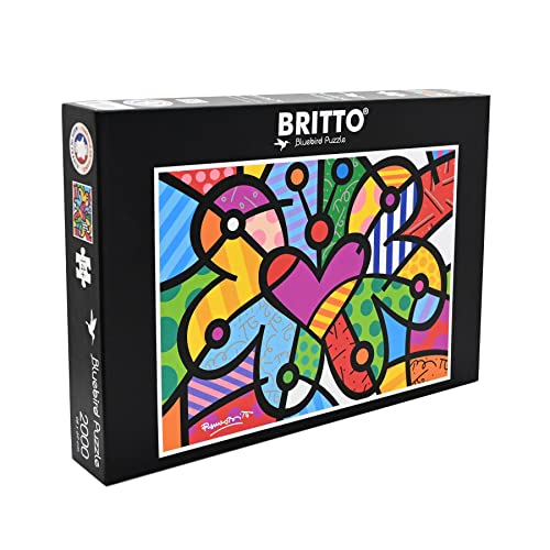 Puzzle 2000 Teile - Romero Britto - Heart Butterfly von Bluebird