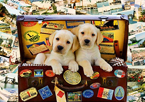 Bluebird Two Travel Puppies Jigsaw Puzzle (1000 Pieces) von Bluebird puzzle