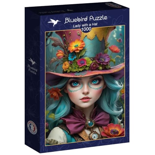 Bluebird Puzzle – Lady with a Hat – Puzzle 1000 Teile – Darstellung im Steampunk-Stil – hergestellt in Frankreich von Bluebird