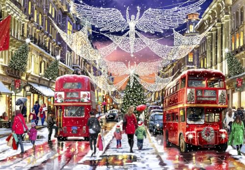 Bluebird Puzzle - Regent Street - 1000 Teile Puzzle - London zu Weihnachten im Schnee - Puzzle für Erwachsene von Bluebird