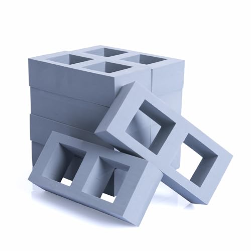 Bluecaps Schaumstoff-Baustein-Set für Kinder – Bauen Sie Fantasie, Fähigkeiten und Kraft durch Spielen im Innen- und Außenbereich auf (graue Steine, 10, Stück) von Bluecaps Trading