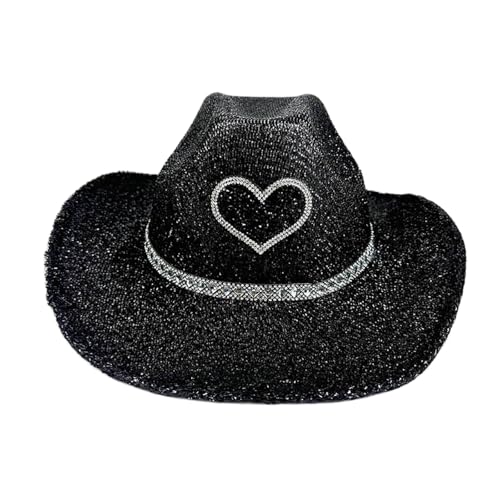 Bluelucon Jazz Hut Damen Vintage Cowboyhut Retro Glitzerhut Weicher Stoff Leicht Faltbar Eleganter Cowboy Hut Kostümaccessoire Sommer Partyhut Karneval Verkleidung Bluelucon Jazz Hut Damen Vintage Cowboyhut Retro Glitzerhut Weicher Stoff Leicht Faltbar Eleganter Cowboy Hut Kostümaccessoire Sommer Partyhut Karneval Verkleidung von Bluelucon