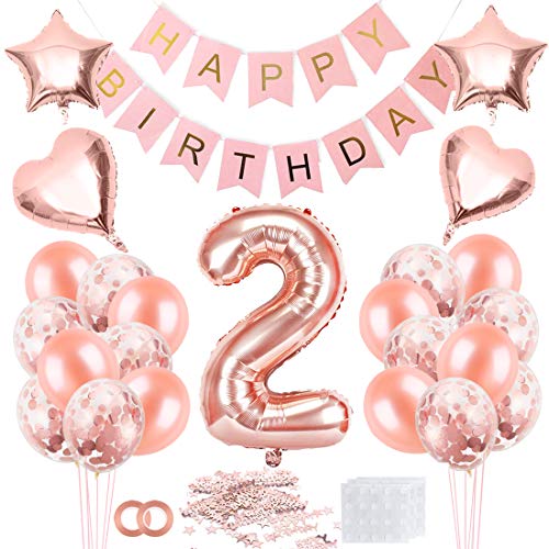 2 Jahre Geburtstag Mädchen, 2 Geburtstag Mädchen Rosegold, Luftballon 2 Geburtstag Mädchen, Geburtstagsdeko 2 Happy Birthday Banner, Konfetti 2 Geburtstag, Geburtstagsdeko Rosegold 2 Jahre Geburtstag Mädchen, 2 Geburtstag Mädchen Rosegold, Luftballon 2 Geburtstag Mädchen, Geburtstagsdeko 2 Happy Birthday Banner, Konfetti 2 Geburtstag, Geburtstagsdeko Rosegold von Bluelves