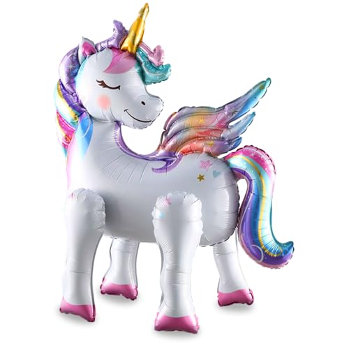 Bluelves Einhorn Folienballon,3D Luftballon Einhorn Stehend,Einhorn Luftballon Helium Kindergeburtstag,Einhorn Aluminiumfolie Tiere mit Beinen für Mädchen Unicorn Geburtstag Deco Bluelves Einhorn Folienballon,3D Luftballon Einhorn Stehend,Einhorn Luftballon Helium Kindergeburtstag,Einhorn Aluminiumfolie Tiere mit Beinen für Mädchen Unicorn Geburtstag Deco von Bluelves