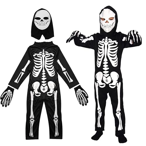 Bluelves Kinder Skelett Kostüm, Halloween Kostüm Kinder, Skelett Halloween Kostüm Kinder, Skelett Kinderkostüm,Grusel Heloweenkostüme Kinder, für Halloween, Karneval, Day of the Dead,Faschingskostüme Bluelves Kinder Skelett Kostüm, Halloween Kostüm Kinder, Skelett Halloween Kostüm Kinder, Skelett Kinderkostüm,Grusel Heloweenkostüme Kinder, für Halloween, Karneval, Day of the Dead,Faschingskostüme von Bluelves