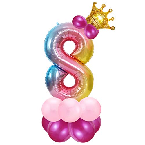 Zahlen Luftballon Rosa, Riesige Folienballon 8, Zahl Luftballon Deco 8. Geburtstag, Bunt Folienzahlen Ballons, Ballon 8 Jahre Mädchen, Helium Zahlenballon für Party, Birthday, Dekoration Zahlen Luftballon Rosa, Riesige Folienballon 8, Zahl Luftballon Deco 8. Geburtstag, Bunt Folienzahlen Ballons, Ballon 8 Jahre Mädchen, Helium Zahlenballon für Party, Birthday, Dekoration von Bluelves