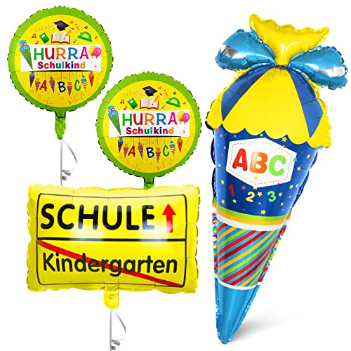 Einschulung Deko Jungen Blau, Zuckertüten Folienballon + SCHULE Kindergarten Ballon + 2 HURRA Schulkind Folien Ballons, Deko für Einschulung Schuleinführung Schulanfang Schulstart Schule für Jungen Einschulung Deko Jungen Blau, Zuckertüten Folienballon + SCHULE Kindergarten Ballon + 2 HURRA Schulkind Folien Ballons, Deko für Einschulung Schuleinführung Schulanfang Schulstart Schule für Jungen von Bluelves