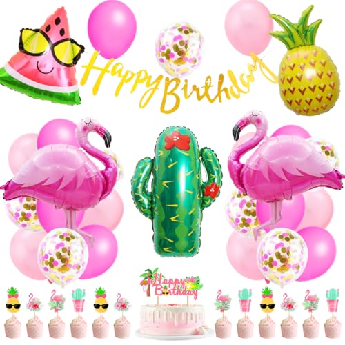 Flamingo Geburtstag Deko Set, Flamingo Foilenballon Party Dekoration, Urlaub Sommer Deko, Ananas Ballon, Happy Birthday Banner mit Tortendeko, Sommerfest Hawaii Style Geburtstagsdeko Flamingo Geburtstag Deko Set, Flamingo Foilenballon Party Dekoration, Urlaub Sommer Deko, Ananas Ballon, Happy Birthday Banner mit Tortendeko, Sommerfest Hawaii Style Geburtstagsdeko von Bluelves