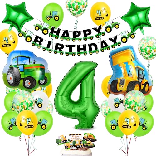 Bluelves Geburtstagsdeko 4 Jahre Jungen, Luftballon Traktor Deko Kindergeburtstag, Traktor Geburtstag Dekoration, Grün Folienballon Traktor Bagger 4 Jahre für Jungen Party Dekoration Bluelves Geburtstagsdeko 4 Jahre Jungen, Luftballon Traktor Deko Kindergeburtstag, Traktor Geburtstag Dekoration, Grün Folienballon Traktor Bagger 4 Jahre für Jungen Party Dekoration von Bluelves