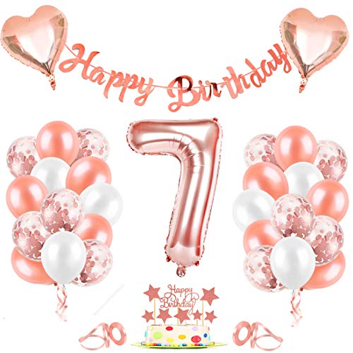 Luftballon 7. Geburtstag Mädchen, Geburtstagsdeko 7 Jahre Mädchen, Luftballon 7 Rosegold, Folienballon 7 Mädchen, Happy Birthday Banner, Ballon 7 Rosegold für Mädchen Geburtstag Party Luftballon 7. Geburtstag Mädchen, Geburtstagsdeko 7 Jahre Mädchen, Luftballon 7 Rosegold, Folienballon 7 Mädchen, Happy Birthday Banner, Ballon 7 Rosegold für Mädchen Geburtstag Party von Bluelves