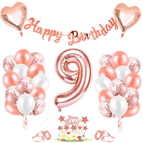 Luftballon 9, Geburtstagsdeko 9 Jahr Mädchen, 9 Geburtstag Mädchen Rosegold, Luftballons 9Geburtstag Deko, Happy Birthday Girlande Folienballon Zahl 9 Rose Gold, Zahlenballon 9 Ballon für Frauen Luftballon 9, Geburtstagsdeko 9 Jahr Mädchen, 9 Geburtstag Mädchen Rosegold, Luftballons 9Geburtstag Deko, Happy Birthday Girlande Folienballon Zahl 9 Rose Gold, Zahlenballon 9 Ballon für Frauen von Bluelves