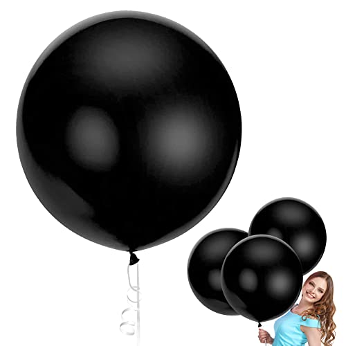 Riesen Luftballons Schwarz, Grosse Luftballons Schwarz, XXL Luftballon Schwarz 90cm, Riesige Luftballons, Latex Riesige Ballon für Hochzeit Geburtstag Kindergeburtstag Event Karnevals Deko von Bluelves