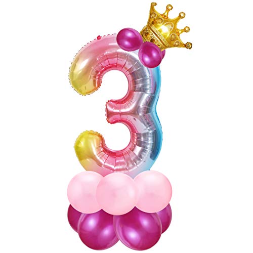Zahlen Luftballon Rosa, Riesige Folienballon 3, Zahl Luftballon Deco 3. Geburtstag, Bunt Folienzahlen Ballons, Ballon 3 Jahre Mädchen, Helium Zahlenballon für Party, Birthday, Dekoration Zahlen Luftballon Rosa, Riesige Folienballon 3, Zahl Luftballon Deco 3. Geburtstag, Bunt Folienzahlen Ballons, Ballon 3 Jahre Mädchen, Helium Zahlenballon für Party, Birthday, Dekoration von Bluelves
