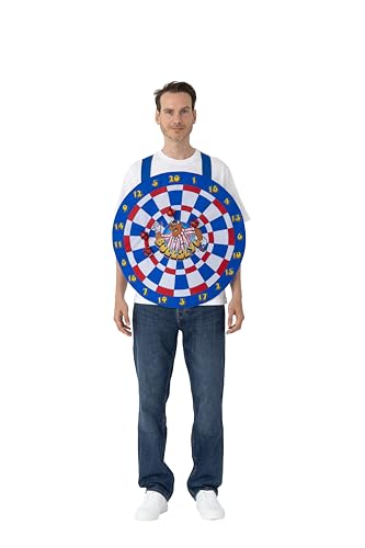 Blues Group Offiziell lizenzierte Bullseye Dartscheibe Tabard - Lustige Neuheit Verkleidung mit 3 Klettbällen - Einheitsgröße passt den meisten Erwachsenen - Klassisches 80er Jahre TV-Show-Kostüm von Blues Group