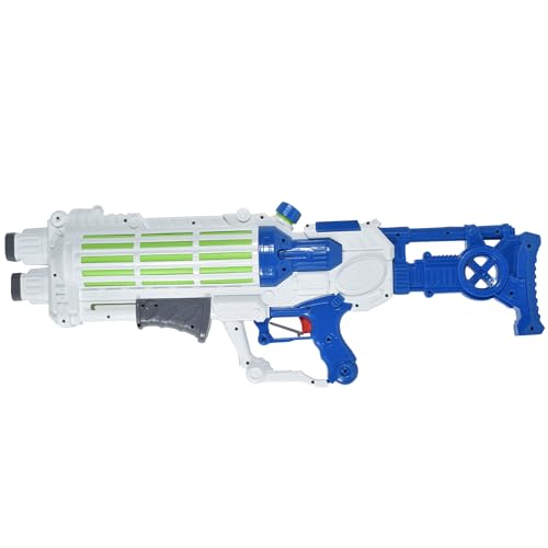 Bluesky 048192-74cm Pump Water Gun with Reservoir and Strap - Blue, White and Green - Outdoor Game from 6 Years, 48192 von BLUE SKY