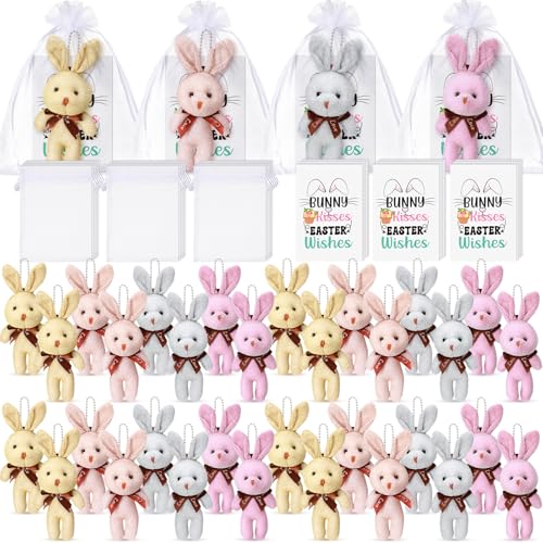 Blueweenly 32 Sets Hasen-Stofftiere, Geschenk enthalten 32 Mini-Plüsch-Osterhasen, 32 Karten, 32 Organza-Beutel, Hasen-Partygeschenke für Lehrer, Studenten, Weihnachten Blueweenly 32 Sets Hasen-Stofftiere, Geschenk enthalten 32 Mini-Plüsch-Osterhasen, 32 Karten, 32 Organza-Beutel, Hasen-Partygeschenke für Lehrer, Studenten, Weihnachten von Blueweenly