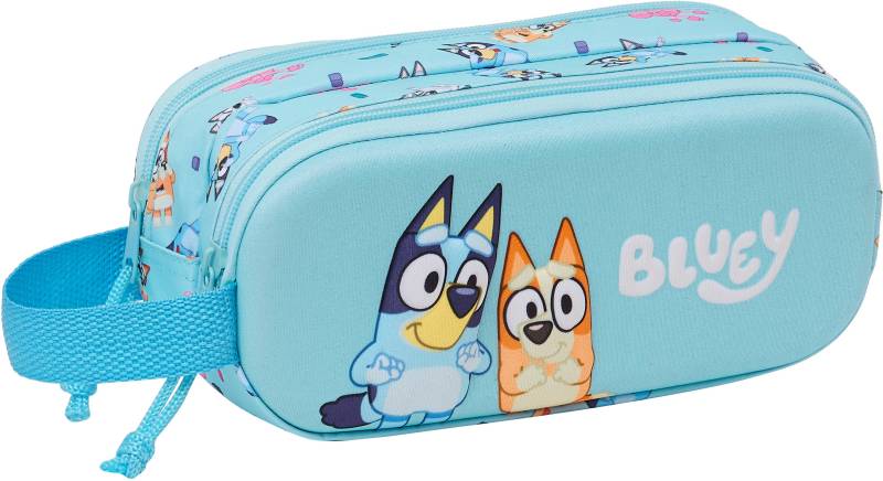 Bluey 3D Doppel-Federmäppchen, Hellblau von Bluey