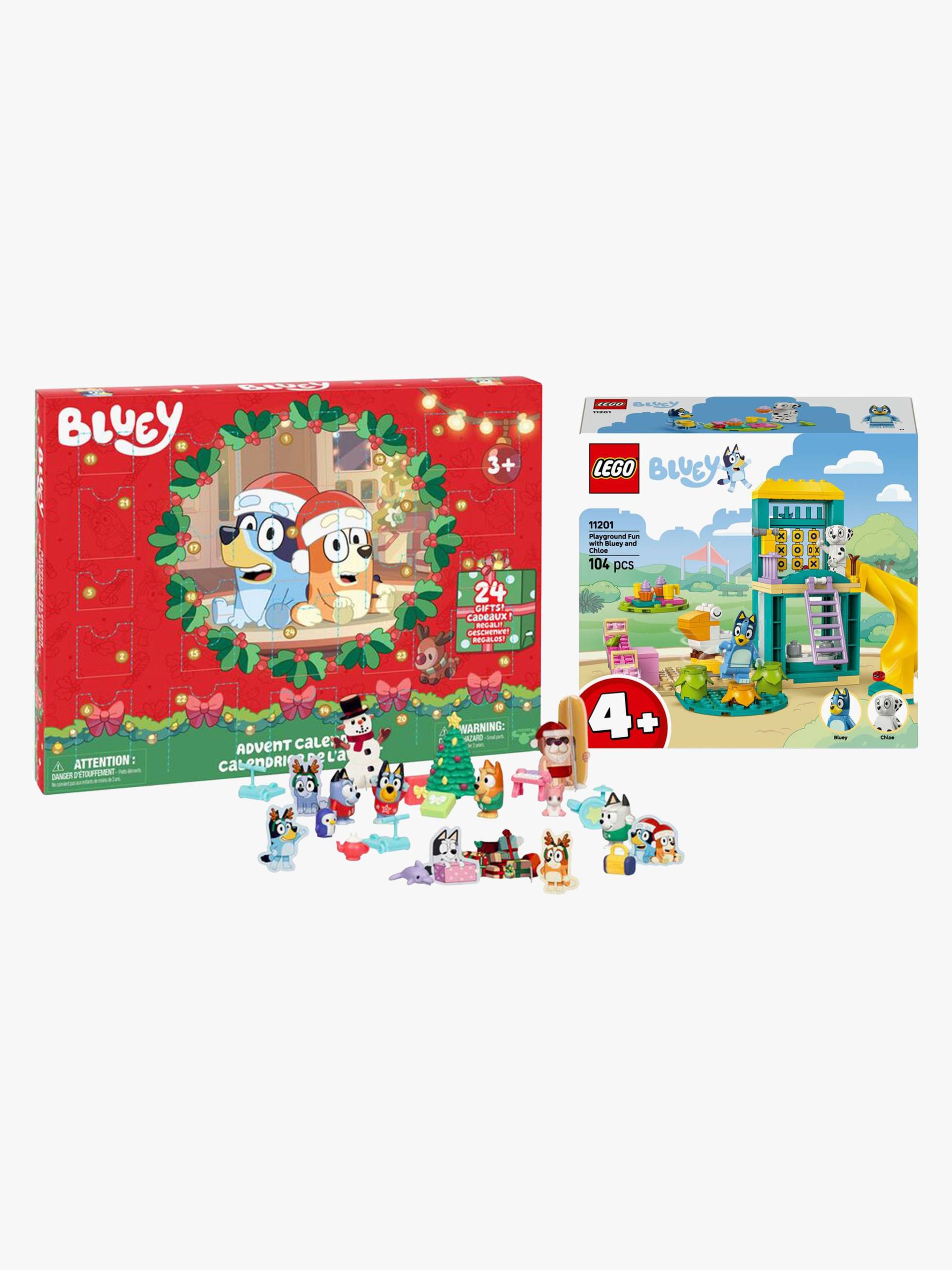 Bluey Adventskalender &  LEGO Bluey 11201 Bluey und Chloe auf dem Spielplatz von Bluey