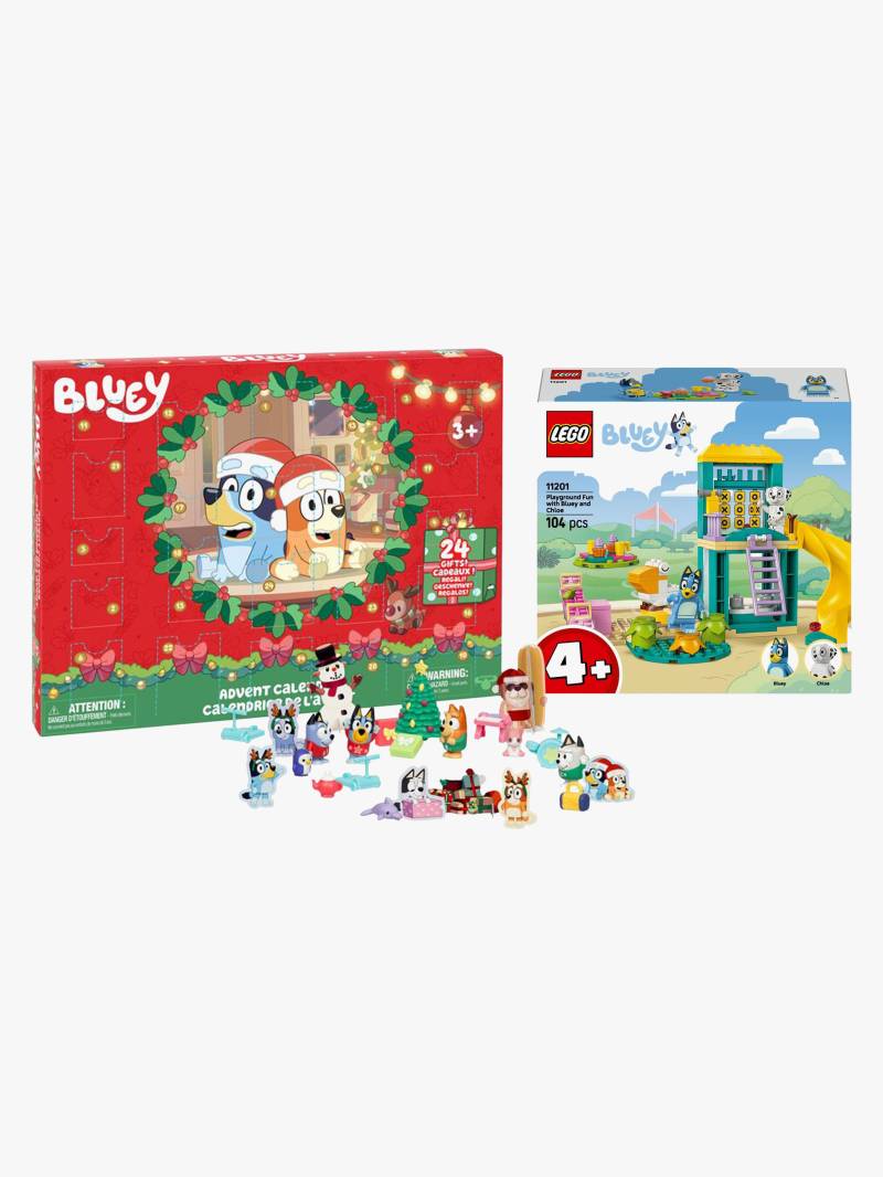 Bluey Adventskalender &  LEGO Bluey 11201 Bluey und Chloe auf dem Spielplatz von Bluey