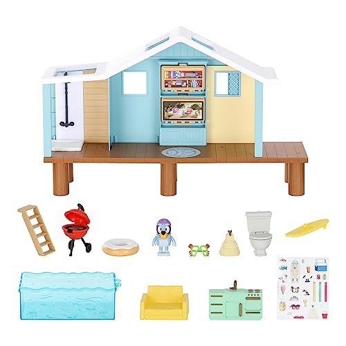 BlueY: Spielset „Strandhütte“ – mit exklusiver Figur mit Taucherbrille, 10 Zubehörteilen und Stickerbogen von BlueY
