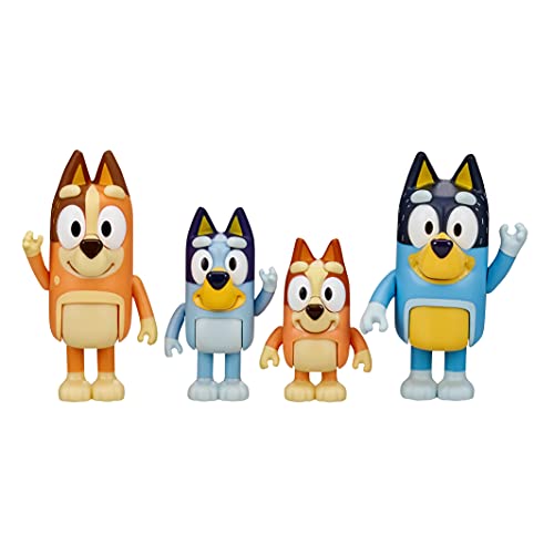 Bluey and Family: Bingo, Bandit and Chilli 4 Figure pack Articulated Character Action Figures 2.5 inches Official Collectable Toy von BLUEY