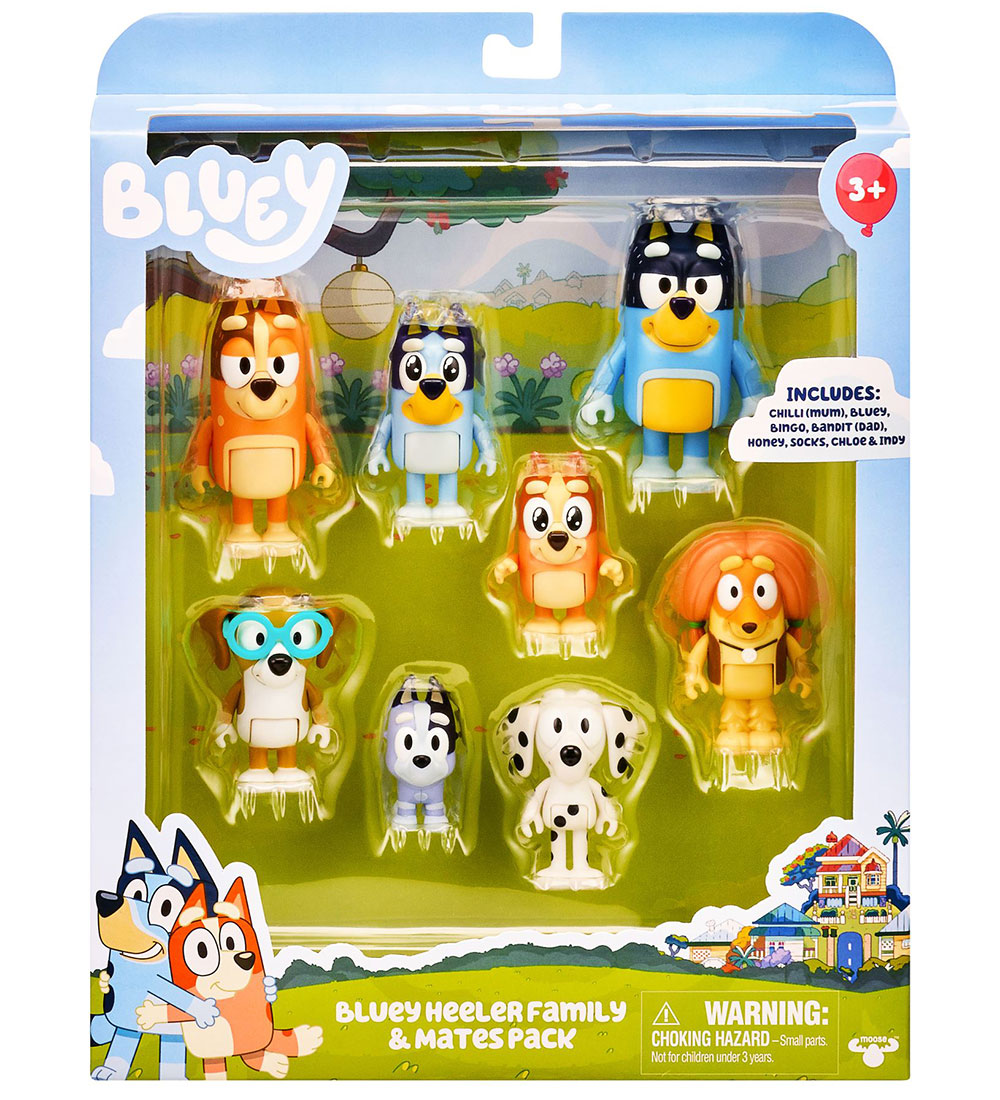 Bluey Figuren - 8er-Pack - Blueys Familie & Freunde - Bluey - One Size - Spielzeugfiguren Bluey Figuren - 8er-Pack - Blueys Familie & Freunde - Bluey - One Size - Spielzeugfiguren von Bluey