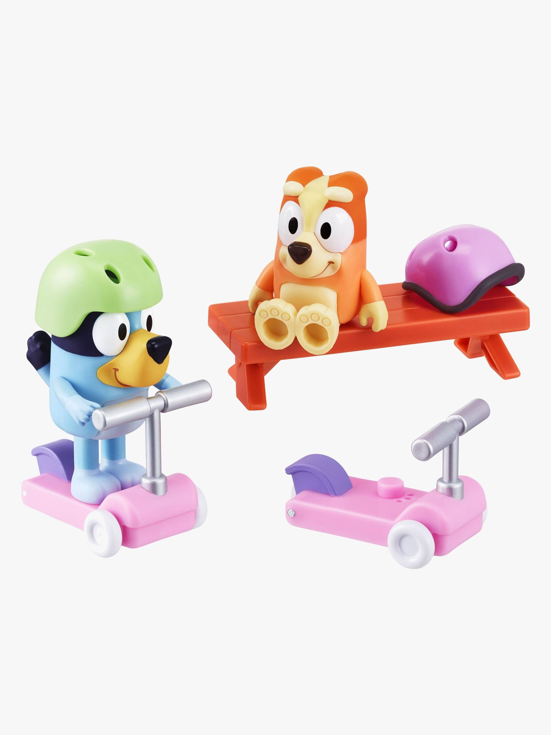 Bluey Figurenset Bluey &  Bingo mit Tretroller von Bluey
