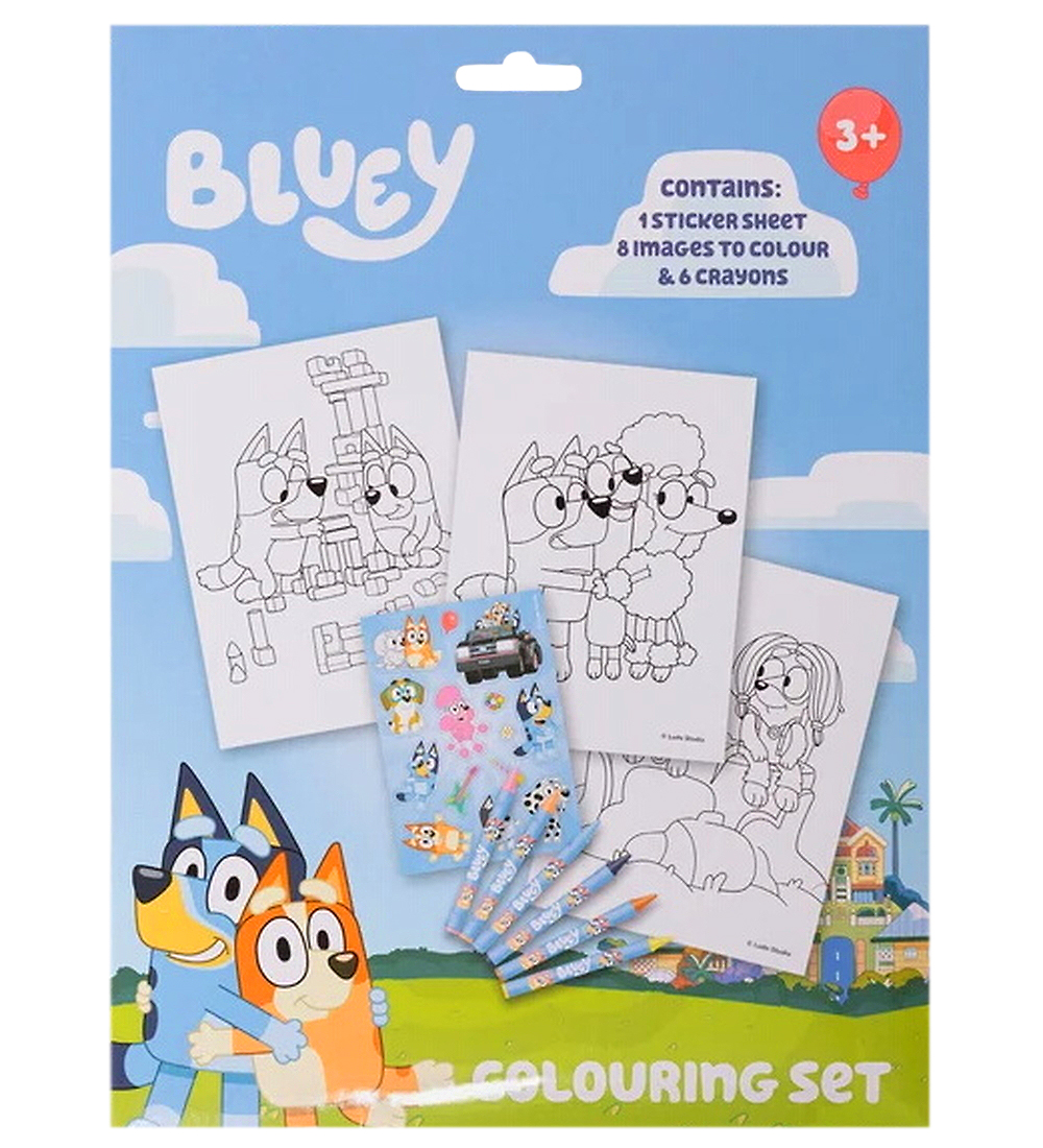 Bluey Malset m. Buntstifte - Bluey - One Size - Malbücher von Bluey