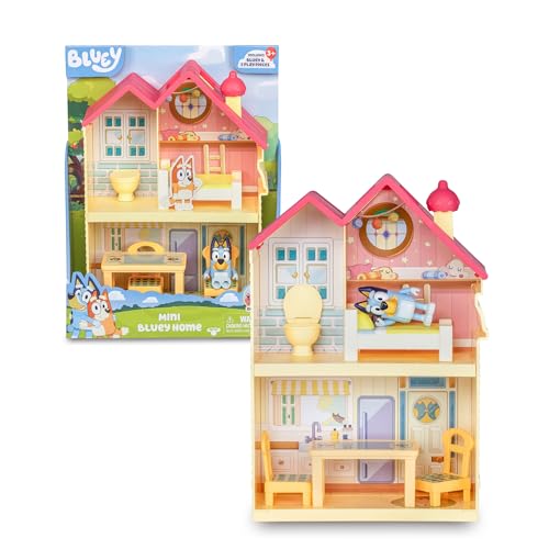 Bluey - Mini Heeler Home Playset, Hundespielzeughaus, Griff zum Spielen und Tragen überall hin, bewegliche Figur, Spielzeug der Kinderserie, Berühmt (BLY67000) von Bluey