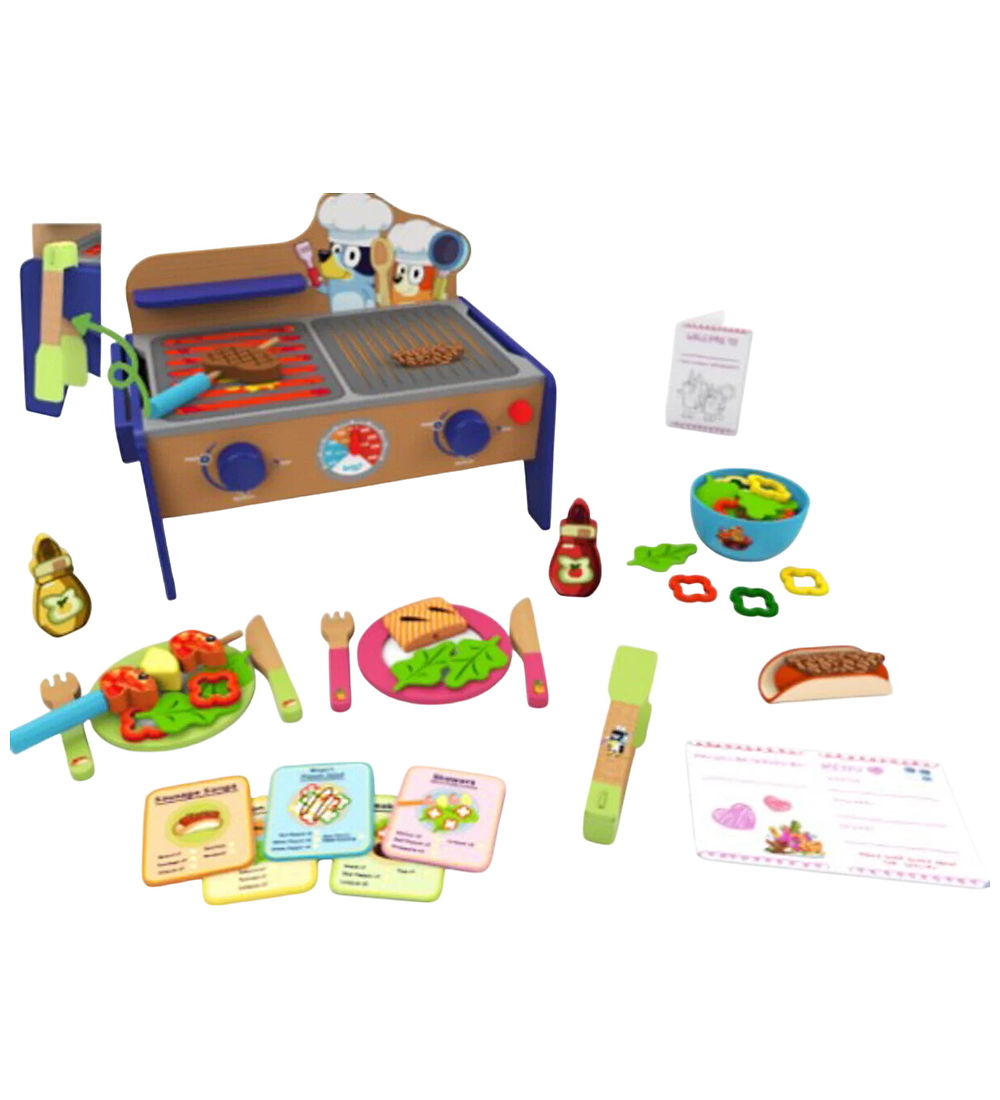 Bluey Spielset - Grilltisch BBQ & Salat - Holz - 34 Teile - Bluey - One Size - Spiellebensmittel Bluey Spielset - Grilltisch BBQ & Salat - Holz - 34 Teile - Bluey - One Size - Spiellebensmittel von Bluey
