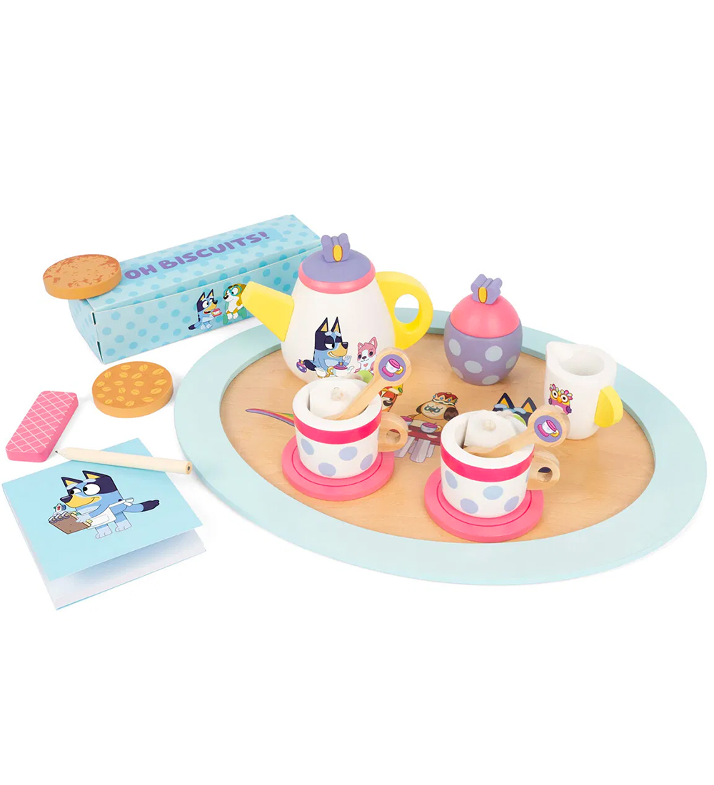 Bluey Tee-Set - Holz - 20 Teile - Bluey - One Size - Spiellebensmittel Bluey Tee-Set - Holz - 20 Teile - Bluey - One Size - Spiellebensmittel von Bluey