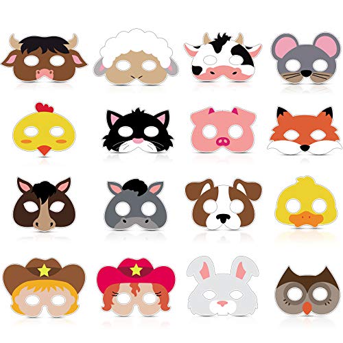 16 Stück Bauernhof Wald Tier Maske Scheunenhof Tier Gesicht für Haustier Zoo Bauernhaus Dschungel Thema Geburtstag Weihnachten Kostüme Verkleidung Party Zubehör 16 Stück Bauernhof Wald Tier Maske Scheunenhof Tier Gesicht für Haustier Zoo Bauernhaus Dschungel Thema Geburtstag Weihnachten Kostüme Verkleidung Party Zubehör von Blulu