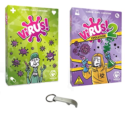 2 Spiele: Viren + Virus-Erweiterung 2 Evolution + 1 Lineal Katze aus Holz Blumie von Blumie Shop
