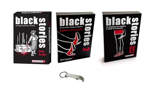 3 Spiele Black Stories 2 + und Verbrechen + C'est La Vie Französische Version + 1 Blumie Deap (BS2 + Leben + Crime) von Blumie Shop