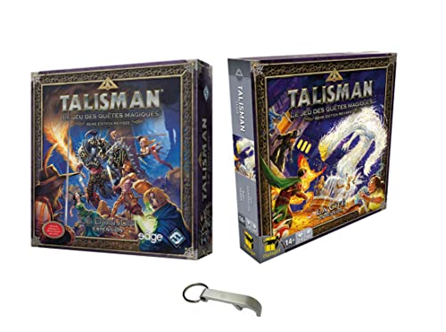 Blumie Shop: Talisman 2 Erweiterungen auf Französisch - La Cité + Le Donjon + 1 Flaschenöffner Blumie (Stadt + Donjon) für 2-6 Spieler, ab 14 Jahren von Blumie Shop