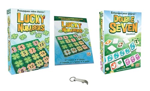 Lucky Numbers Set + Erweiterung 5. Spieler + Double Seven Französische Version + 1 Decap Blumie (Double 7 + Lucky + Ext) von Blumie Shop