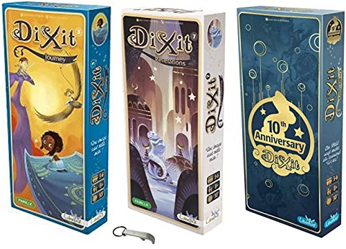 Set 3 Erweiterungen Dixit: Journey + Revelations + Anniversary + 1 Decap Blumie von Blumie Shop