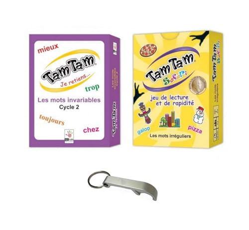 Set Tam Tam Je hält die unveränderlichen Wörter Zyklus 2 + Safari, unregelmäßige Wörter, französische Version + 1 Decap Blumie (unveränderlich + unregelmäßig) von Blumie Shop