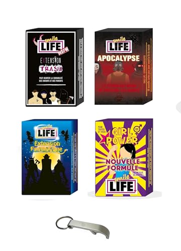Set mit 4 Erweiterungen in französischer Sprache Smile Life Apocalypse + Trash + Girl Power Neue Formel + Fantastische + 1 Blumie Deap Set mit 4 Erweiterungen in französischer Sprache Smile Life Apocalypse + Trash + Girl Power Neue Formel + Fantastische + 1 Blumie Deap von Blumie Shop