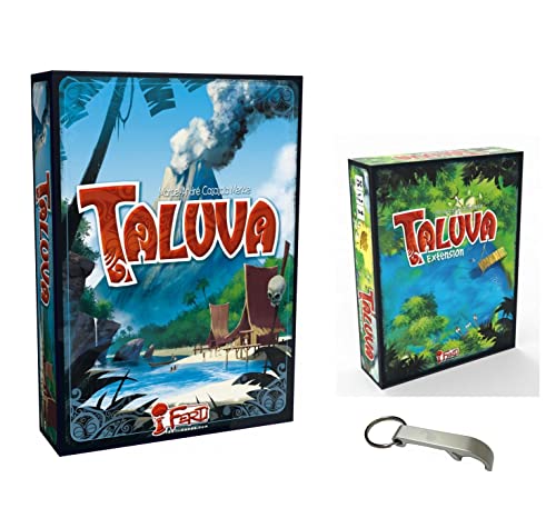 Taluva Basisspiel + Erweiterung + 1 Flaschenöffner Blumie (Taluva + Erweiterung) von Blumie Shop
