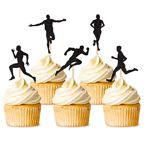 30 Stück Running Cupcake Toppers Running Cake Toppers Sport Cake Dekoration für Running Theme Party Dekoration Sport Party Dekoration von Blumomon
